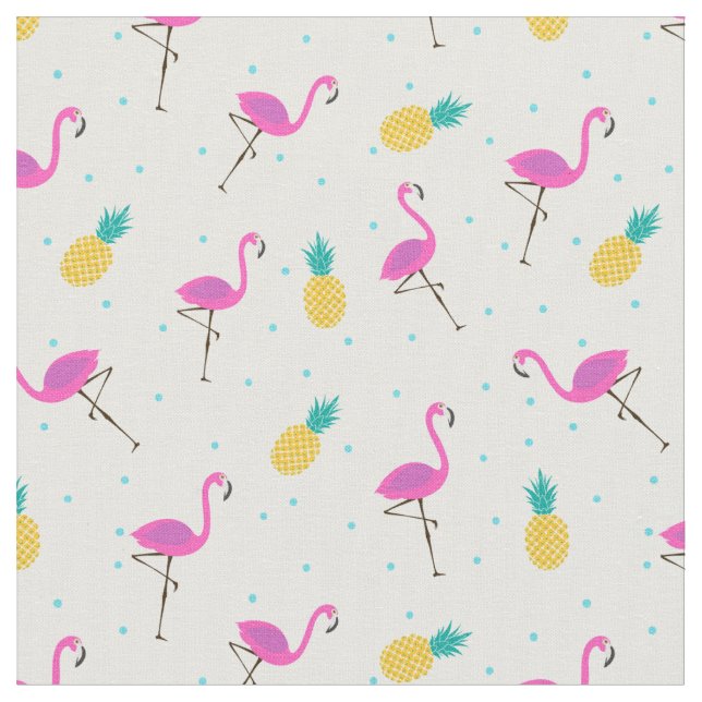 Neon Flamingos Fabric (Close Up)