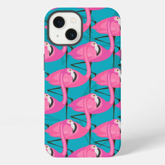 Neon Flamingos iPhone Case (Back)