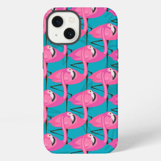 Neon Flamingos iPhone Case (Back)