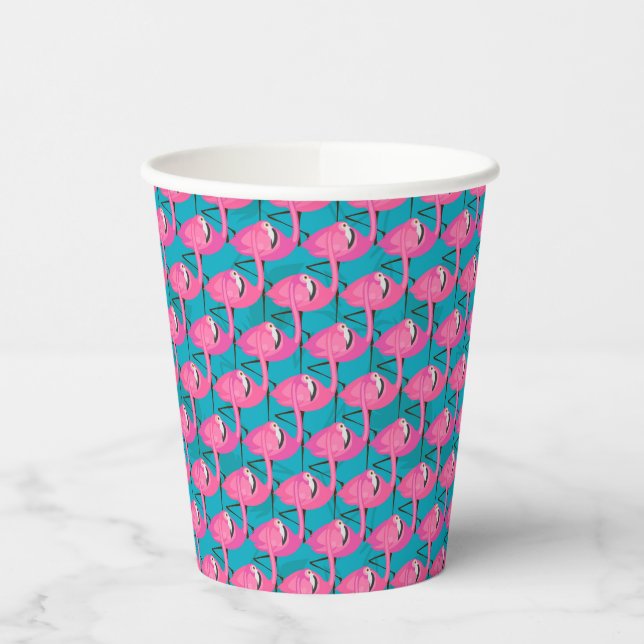 Neon Flamingos Paper Cups (Left)