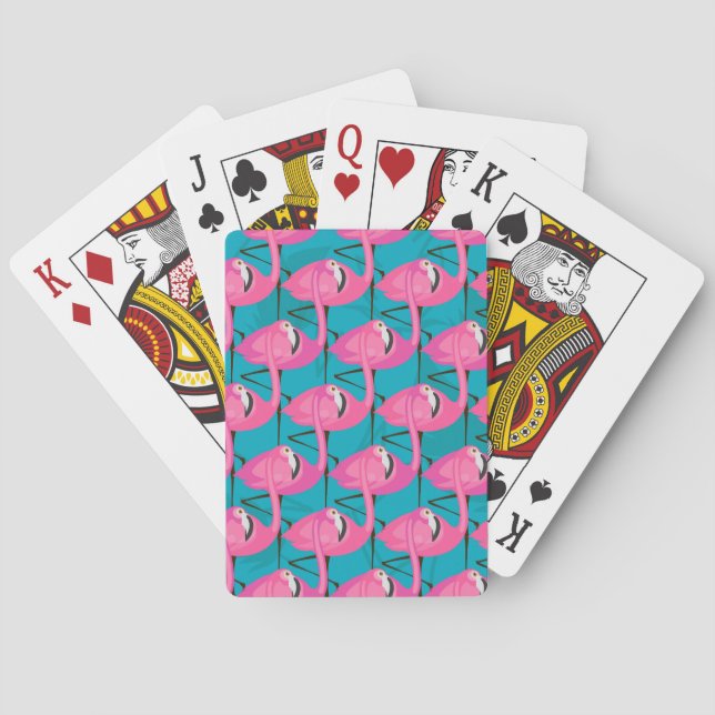 Neon Flamingos Playing Cards (Back)