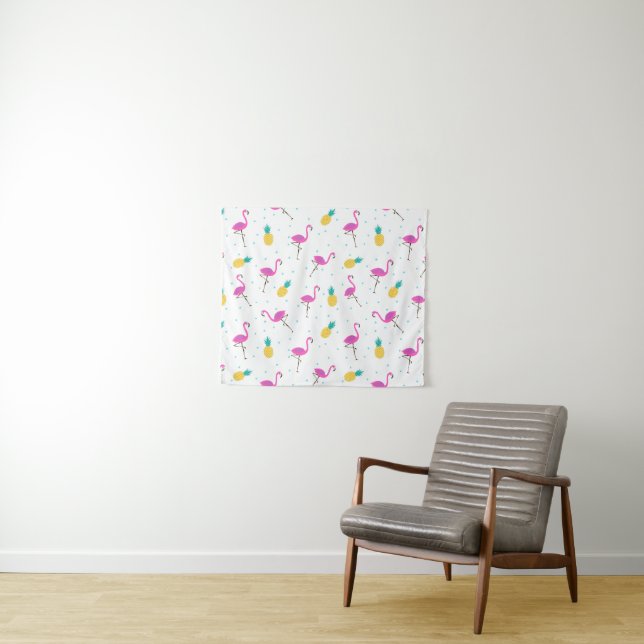 Neon Flamingos Tapestry (In Situ (Horizontal))