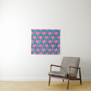 Neon Flamingos Tapestry