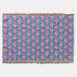 Neon Flamingos Throw Blanket