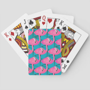 Neon Flamingos Two Playing Cards
