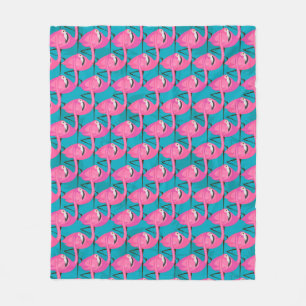 Neon Flamongos Fleece Blanket