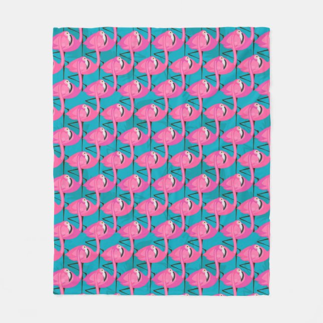Neon Flamongos Fleece Blanket (Front)