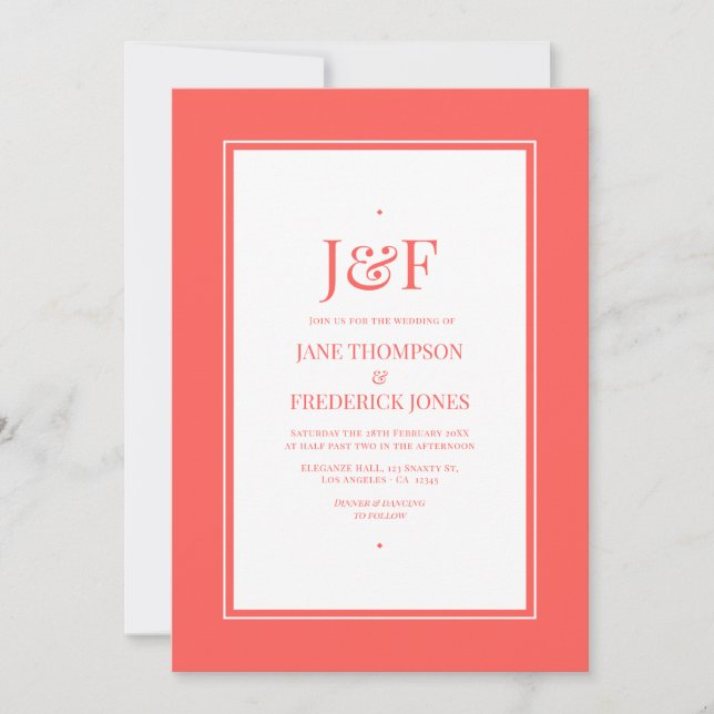 Neon Flare Wedding Invitation (Front)