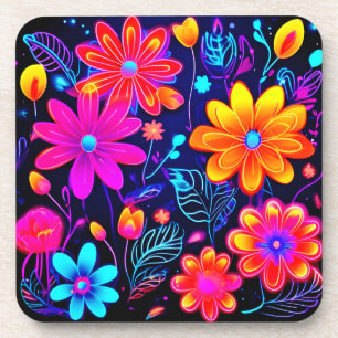 Neon Floral Fantasy Coaster