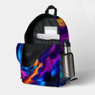 Neon Flow Abstract Kids Backpack