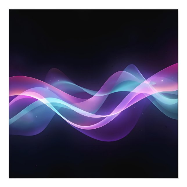 Neon Flow – Futuristic Abstract Wave Art Photo Print (Front)
