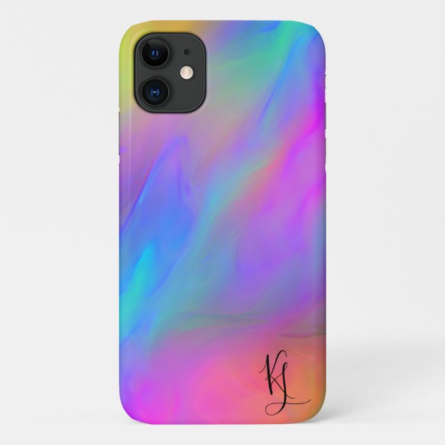 Neon Flow Personalised Phone Case (Back)