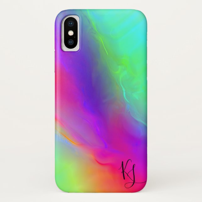 Neon Flow Personalised Phone Case (Back)
