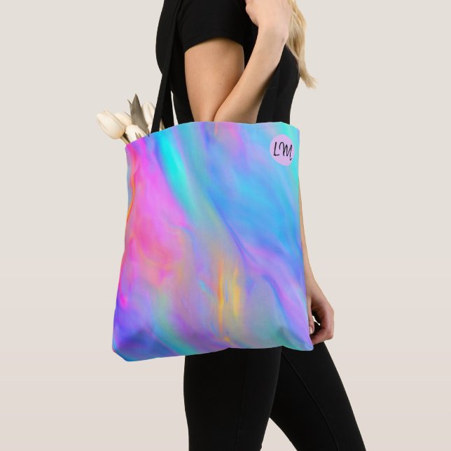Neon Flow Personalised Tote Bag (Close Up)