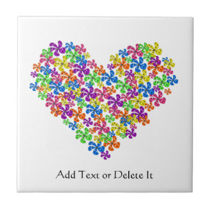 Neon Flower Heart Tile
