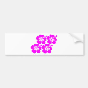 neon flower hibiscus bumper sticker