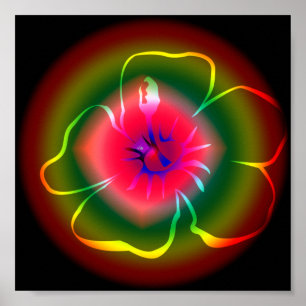 NEON FLOWER POSTER