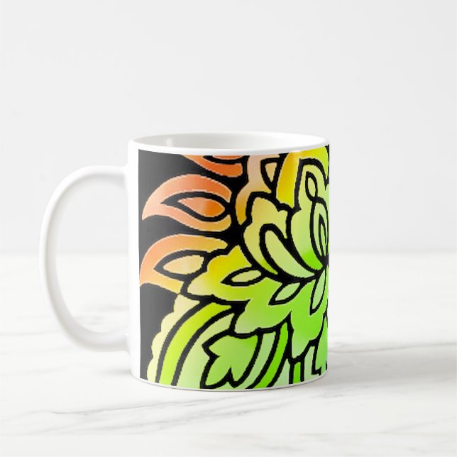 Neon Flowers Coffee Mug (Left)
