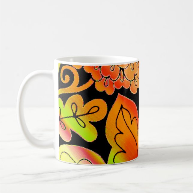 Neon Flowers Coffee Mug (Left)