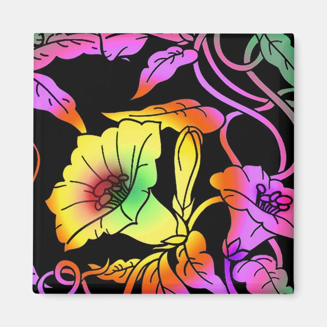 Neon Flowers Magnet (Front)