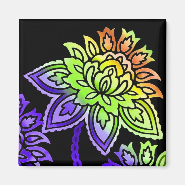 Neon Flowers Magnet (Front)