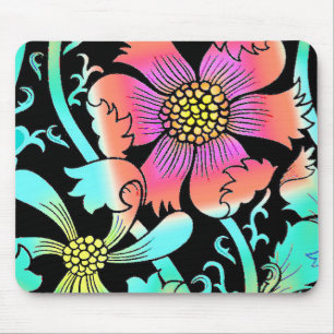 Neon Flowers Mouse Mat