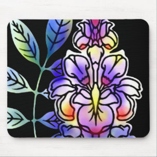 Neon Flowers Mouse Mat