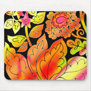 Neon Flowers Mouse Mat