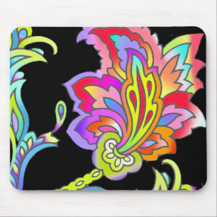 Neon Flowers Mouse Mat