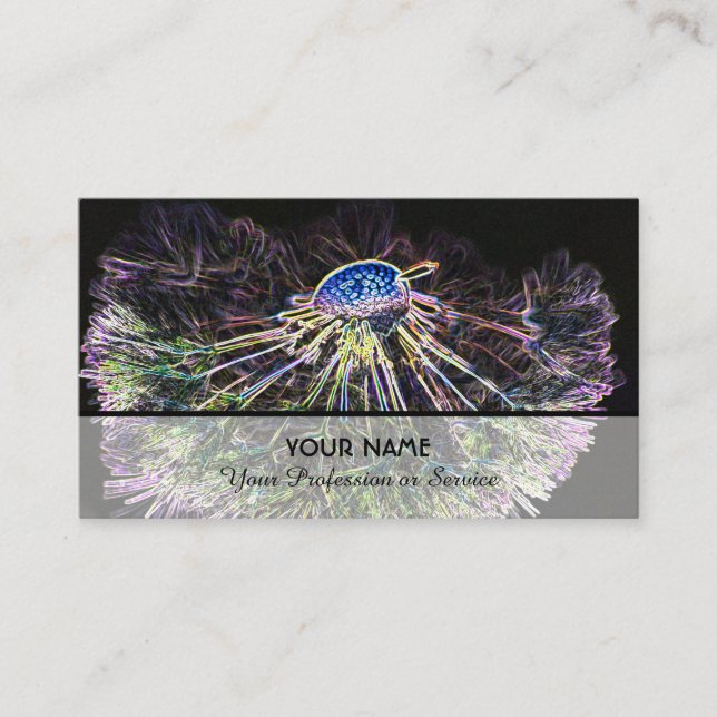 Neon flowery romance for gardeners and florists business card (Front)