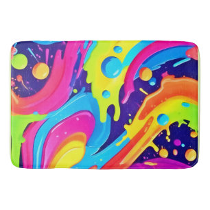 Neon Fluid Art Bath Mat
