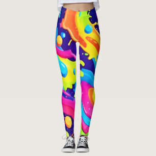 Neon Fluid Art Leggings