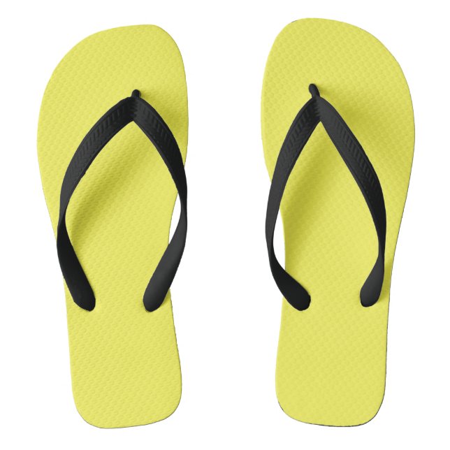 neon Fluorescent yellow lemon bright colour Flip Flops (Footbed)