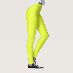 neon Fluorescent yellow lemon bright colour Leggin Leggings