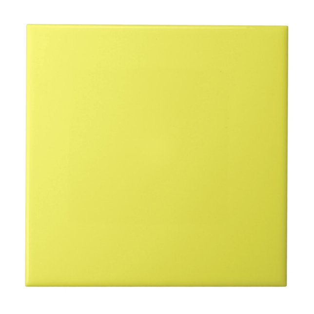 neon Fluorescent yellow lemon bright colour Tile (Front)