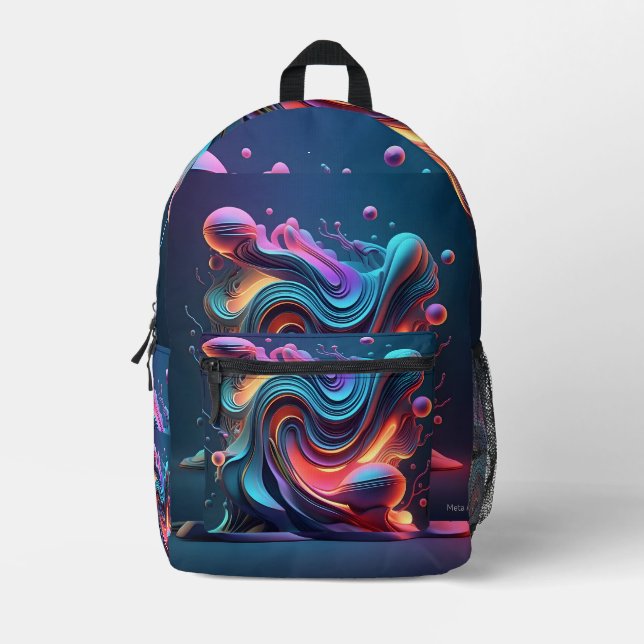 Neon Flux Printed Backpack (Front)