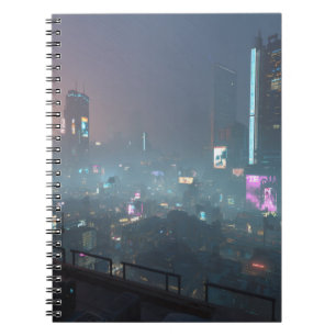 Neon Fog Cyber City Notebook