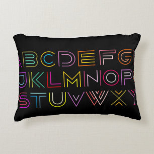 Neon Font Decorative Cushion