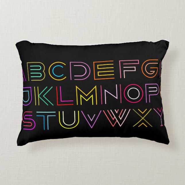  Neon Font   Decorative Cushion (Front)