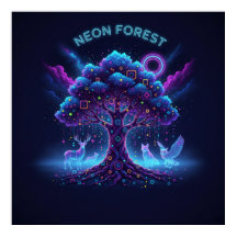 Neon Forest – Glowing Tree & Luminous Animals