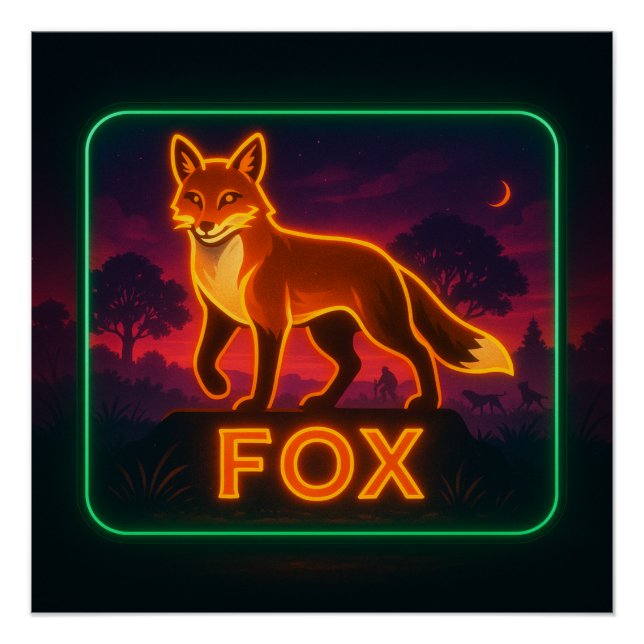 Neon Fox Poster (Front)