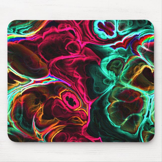 Neon Fractal 2 Mouse Mat (Front)