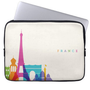 Neon France Skyline Laptop Sleeve