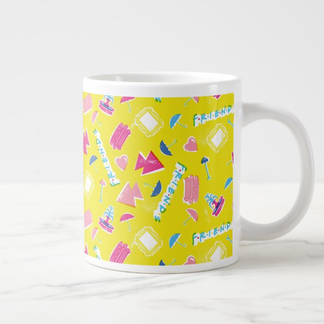Neon FRIENDS™ Icon Pattern Large Coffee Mug (Right)
