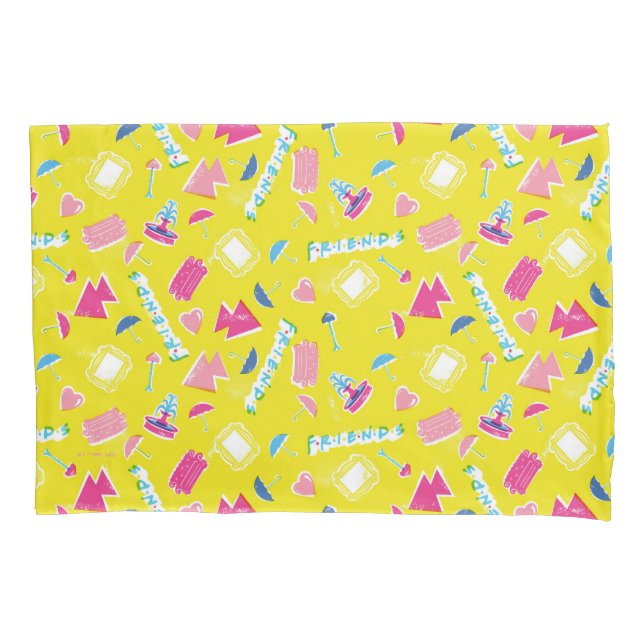 Neon FRIENDS™ Icon Pattern Pillowcase (Front)