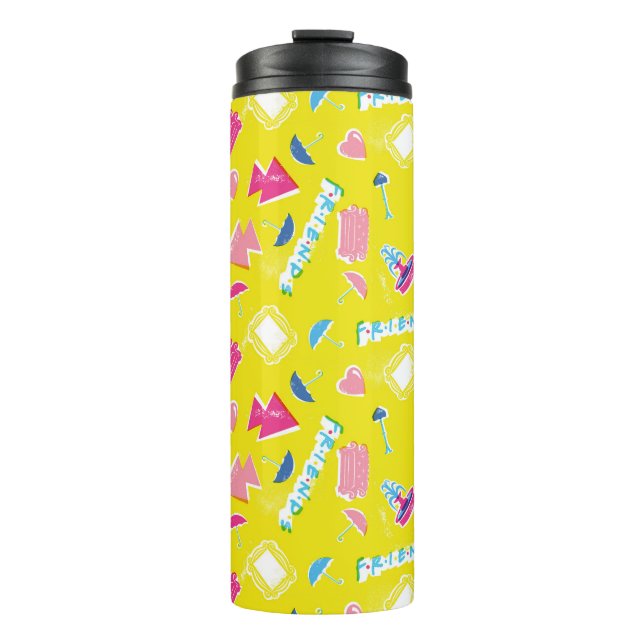 Neon FRIENDS™ Icon Pattern Thermal Tumbler (Front)