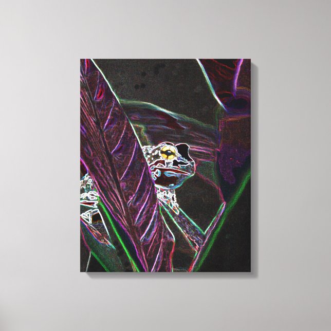 Neon Froggy Fine Art Canvas Print (Front)