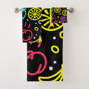 Neon Fruit Extravaganza Bath Towel Set