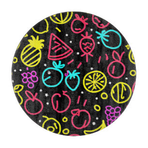 Neon Fruit Extravaganza Cutting Board