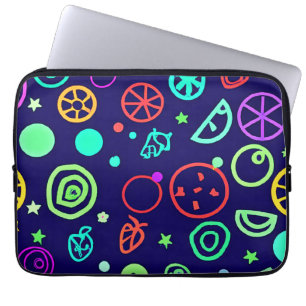 Neon Fruits Pattern Colours Laptop Sleeve